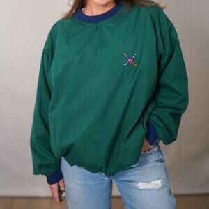 Vintage Bugle Boy Golf Crest Windbreaker Pullover – Hunter Green